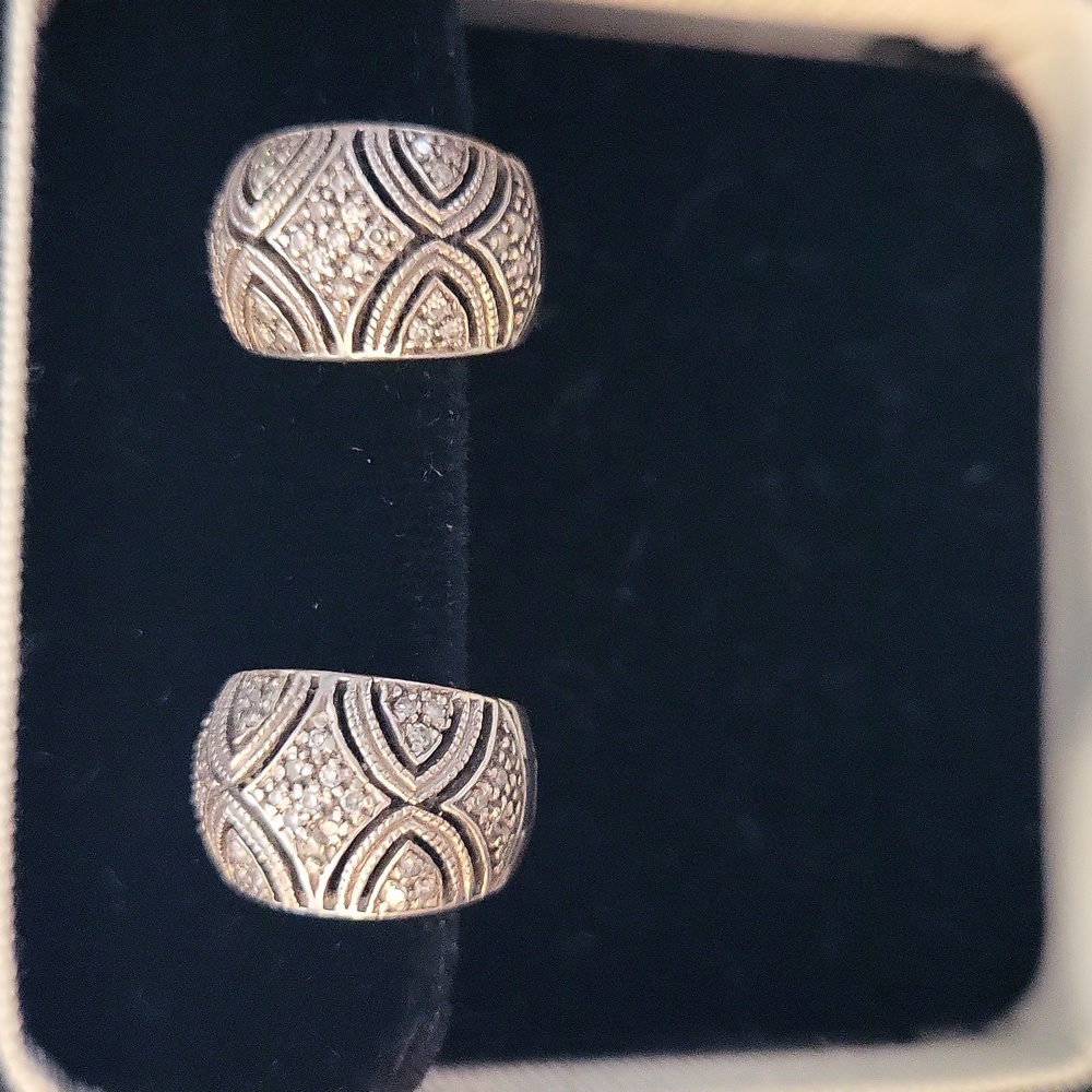 Sterling Silver Diamond Earrings